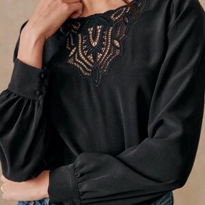 Sezane Carlotta Blouse Black - Size 8
